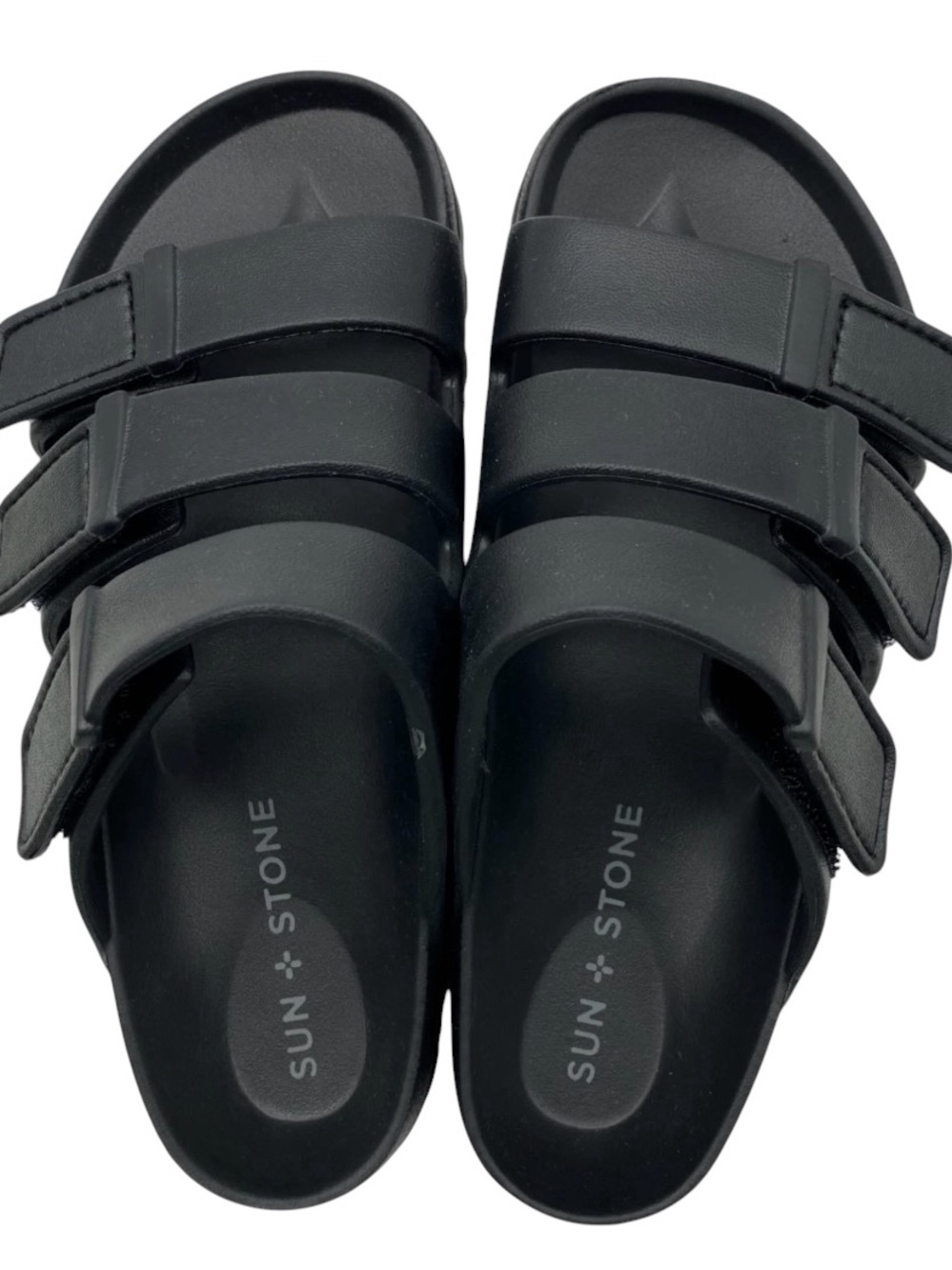 New Sun + Stone Boy's Bowie Slide Sandals Black Size 2M